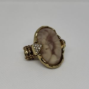 Lilac geode ring